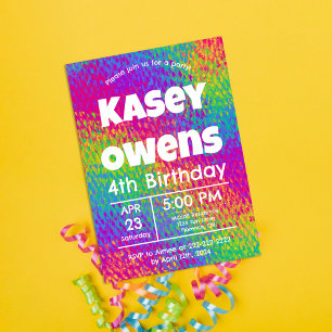 Invitation Anniversaire Arc-en-ciel Psychedélique Personnalis