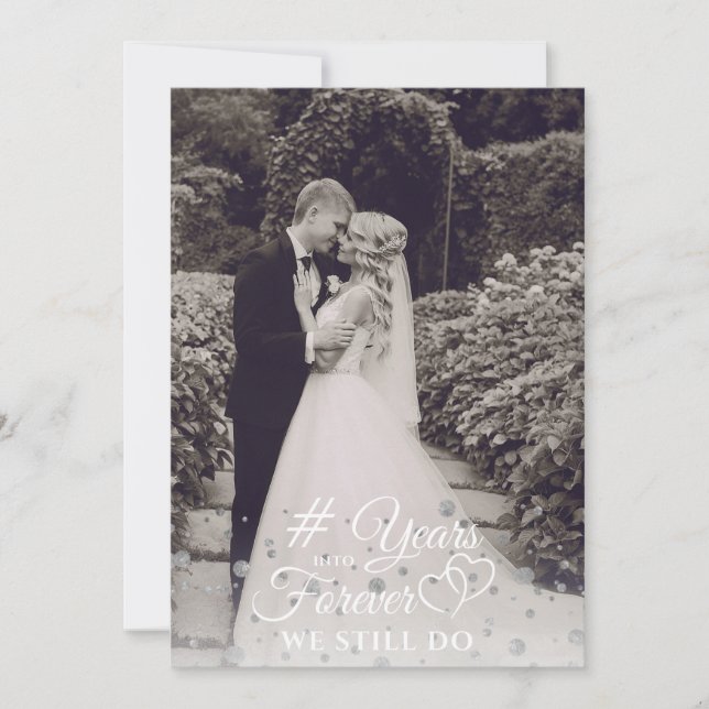 Invitation Anniversaire Argent DES ANNÉES DANS L'ÉTERNITÉ Ren (Devant)