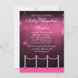 Invitation Anniversaire argenté rose du bonbon 16 de