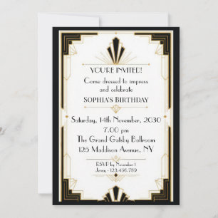 Invitation Anniversaire Art Déco