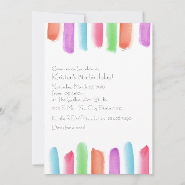 Invitation Anniversaire artistique (Devant)