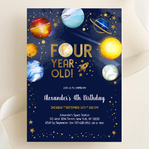 Invitation Anniversaire Astronaute Espace Extérieur Planète G