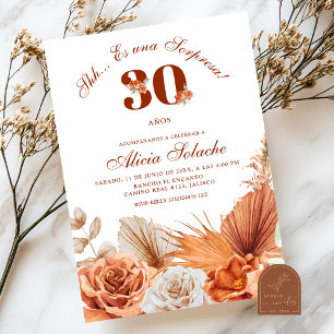 Invitation Anniversaire automnal bohème Teracotta Surpresa