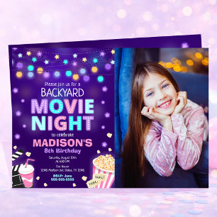 Invitation anniversaire avec photo pour soirée cin