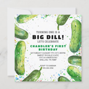 Invitation Anniversaire avec un jeu de mots sur les pickles à