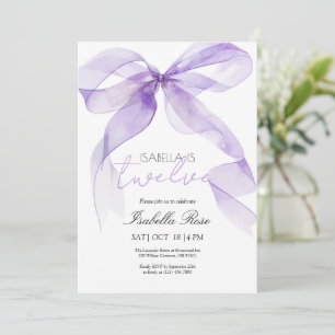 Invitation anniversaire avec un nœud aquarelle vio
