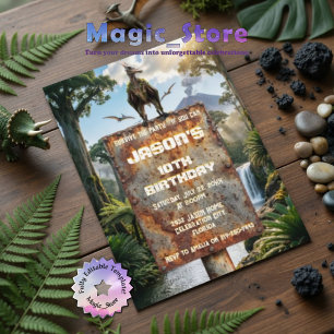 Invitation Anniversaire Aventure Préhistorique Jungle Ptéroda