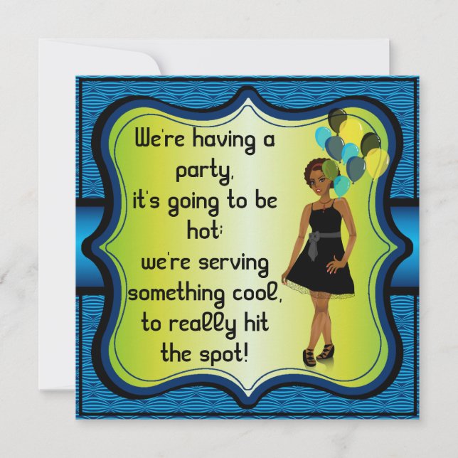 Invitation Anniversaire Bachelorette Femme Fête Ballons Invit (Devant)