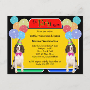 Epagneul Anglais Invitations Faire Part Zazzle