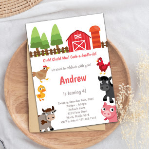Invitation Anniversaire Barnyard personnalisable