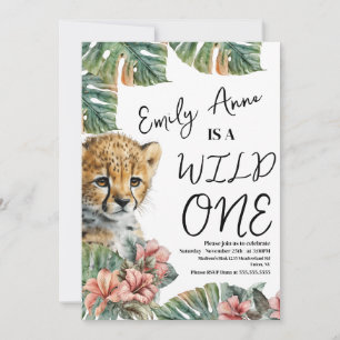Invitation anniversaire bébé animal sauvage aquare