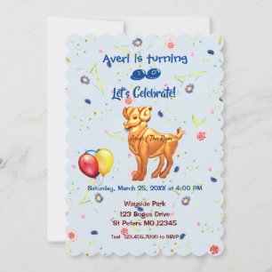Invitation Anniversaire Bélier - Aries (21 mars – 19 avril)