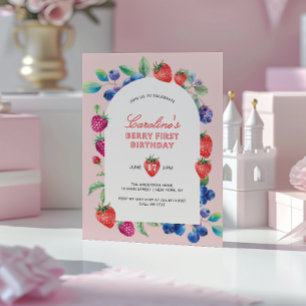 Invitation Anniversaire Berry Première Fraise Myrtille