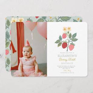 Invitation Anniversaire Berry Sucré Fraise Rose