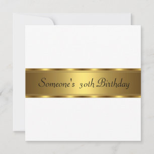 Invitation Anniversaire Blanc Or 30ème 40ème 50ème