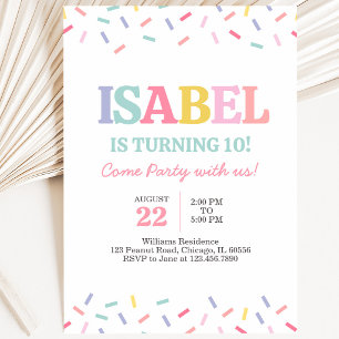 Invitation Anniversaire Bonbons Arc-en-ciel