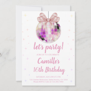 Invitation Anniversaire Boule Disco