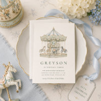 Anniversaire Carrousel Aquarelle Vintage
