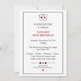 Invitation Anniversaire Casino