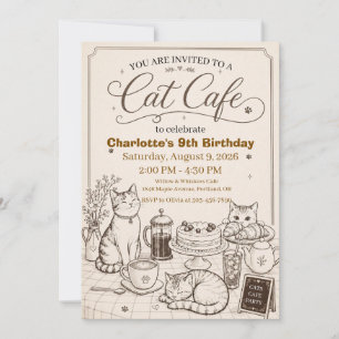 Invitation Anniversaire Cat Cafe