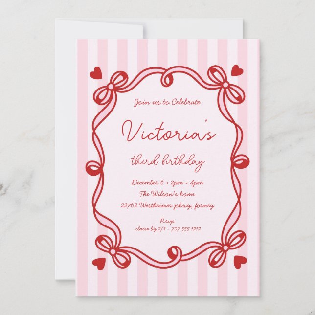 Invitation Anniversaire Chic Hand Draw (Devant)