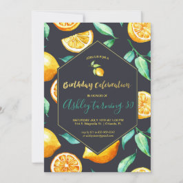 Invitation Anniversaire Chic Lemon Citrus