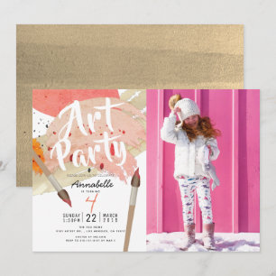Invitation Anniversaire chic moderne de photo de fille de