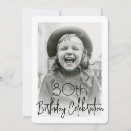 Invitation ANNIVERSAIRE Chic Photo 2 Typographie Élégante Fêt