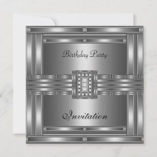 Invitation Anniversaire Chrome Sur Bijou Diamant A