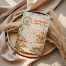 Anniversaire Cirque Carnaval Vintage