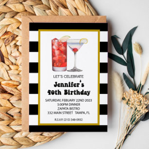 Invitation Anniversaire Cocktails et Dîner