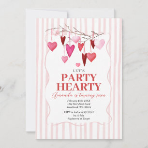 Invitation Anniversaire Cœurs Roses Faisons la Fête