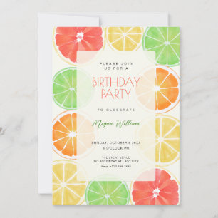Invitation Anniversaire coloré de citron