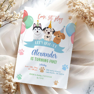 Invitation Anniversaire coloré pastel, faisons la fête au chi
