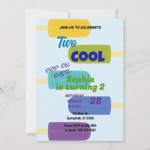 Invitation Anniversaire Coloré Popsicle d'Été