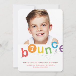 Invitation Anniversaire coloré pour enfants avec bounce