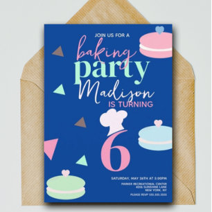 Invitation anniversaire confettis Macaron Mignon