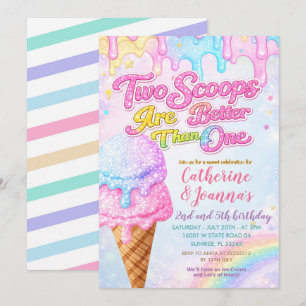 Invitation Anniversaire conjoint de frère et sœur avec double