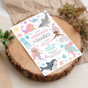 Invitation Anniversaire conjoint de frère et soeur Sirène et 