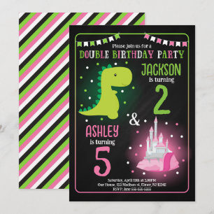 Invitation Anniversaire conjoint de la princesse dinosaure ga