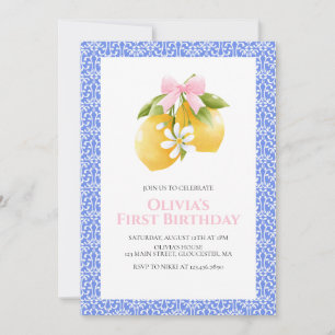 Invitation Anniversaire Coquette Rose Citron prépa