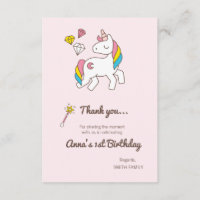 Anniversaire. Cute Unicorne avec Baguette mignonne