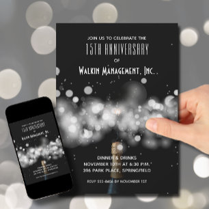 Invitation Anniversaire d'affaires de Champagne