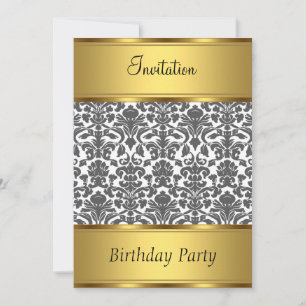 Invitation Anniversaire Damask