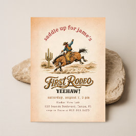 Invitation Anniversaire de 1ère année de Cowboy Western Vinta