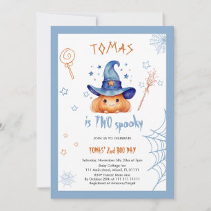 Invitation Anniversaire de 2 ans Halloween Garçon Citrouille