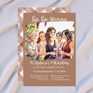Invitation Anniversaire de 40 ans de femme avec dégustation d