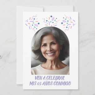 Invitation Anniversaire de 65 Ans Fête Avec Photo