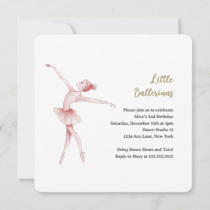 Invitation Anniversaire de Ballerine sur Scène Enfants