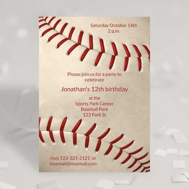 Invitation anniversaire de base-ball pour enfants ou fête d'é (Créateur téléchargé)